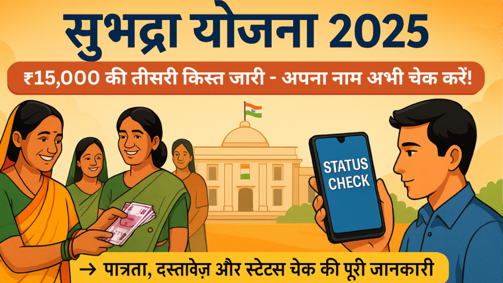 Subhadra Yojana ₹15,000 Payment  – स्टेटस चेक और पात्रता जानें