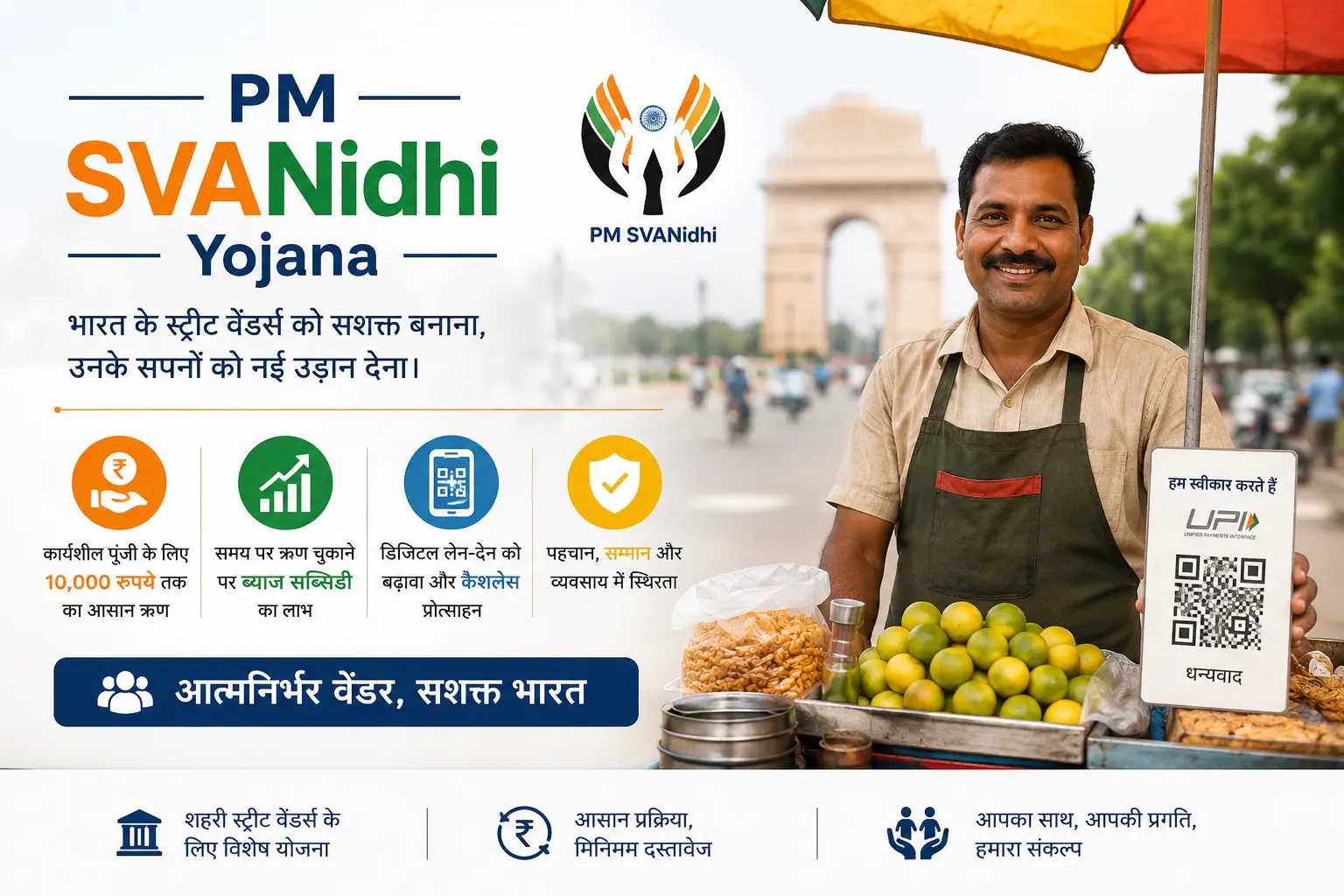 PM SVANidhi Yojana 2026 के तहत रेहड़ी-पटरी वालों को बिना गारंटी ₹50,000 तक लोन, ब्याज सब्सिडी और डिजिटल कैशबैक